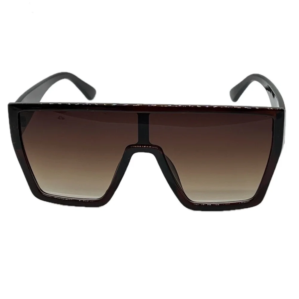 Oversized Square Sunglasses Brown Gradient Lens Fashion Sun Glasses Shield Women